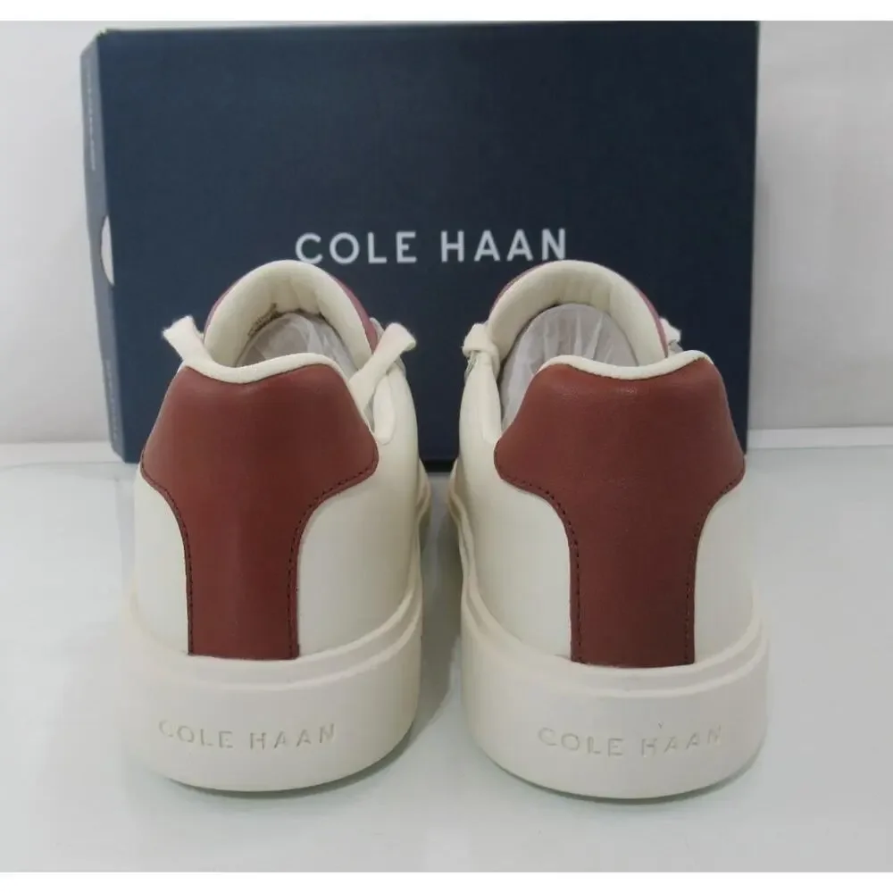 Women's Cole Haan Grand Crosscourt Daily Sneaker Lace Up Ivory Mahogany Size 9